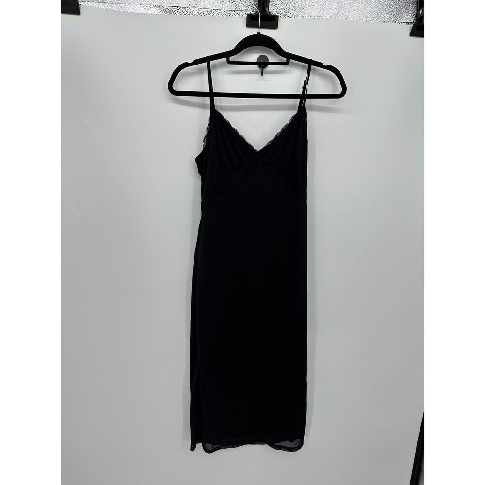 Black Mesh Slip Y2K Dress Size L‎ Lace Sexy Babydoll Maxi Long Grunge Fairy